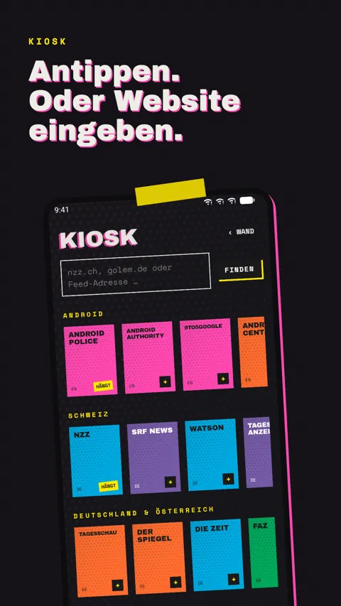 Fanfold Android-Handy und Feature-Grafik (de)