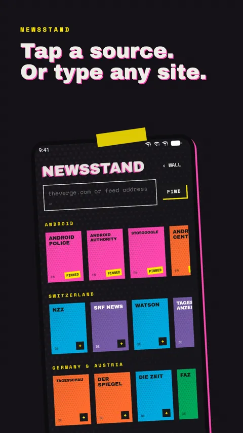 Fanfold Android-Handy und Feature-Grafik (en)