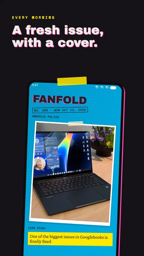 Fanfold Android-Handy und Feature-Grafik (en)